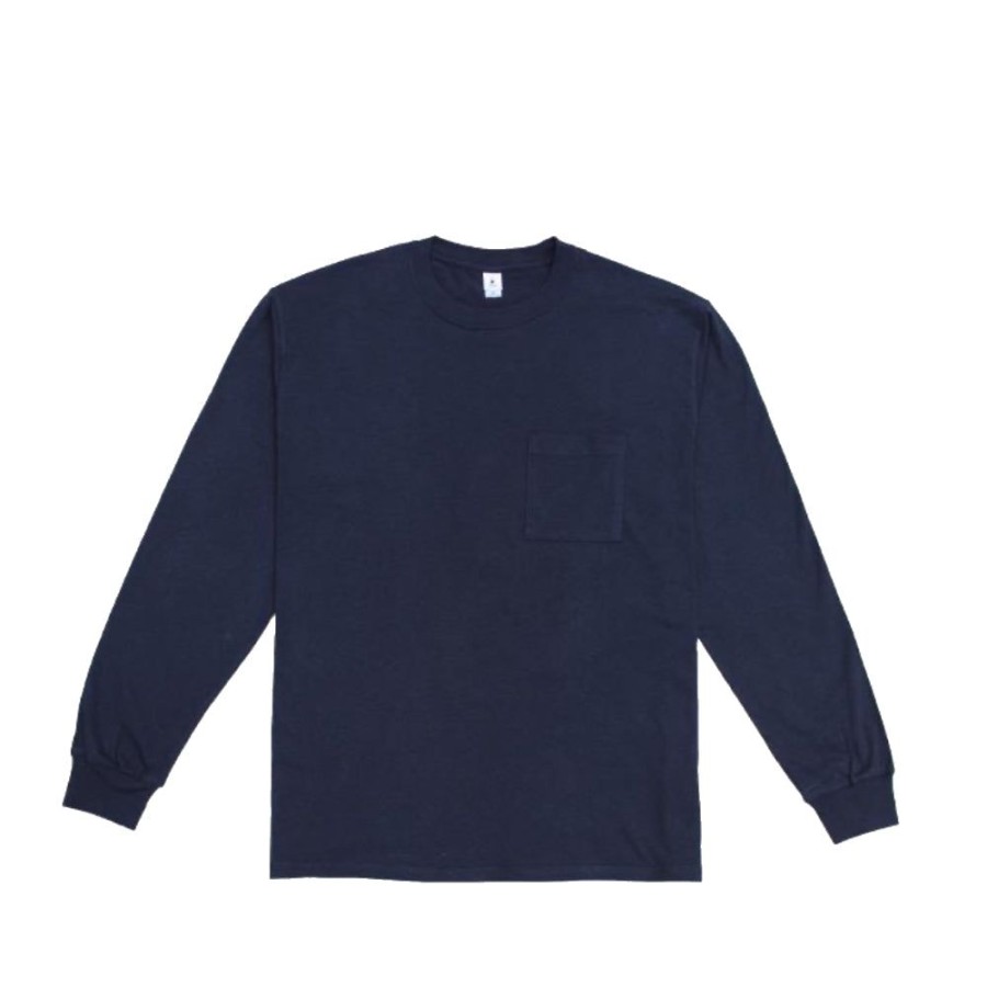 Fashion Japan Best | Loopwheeled Long Sleeve Crewneck T-Shirt With Pocket