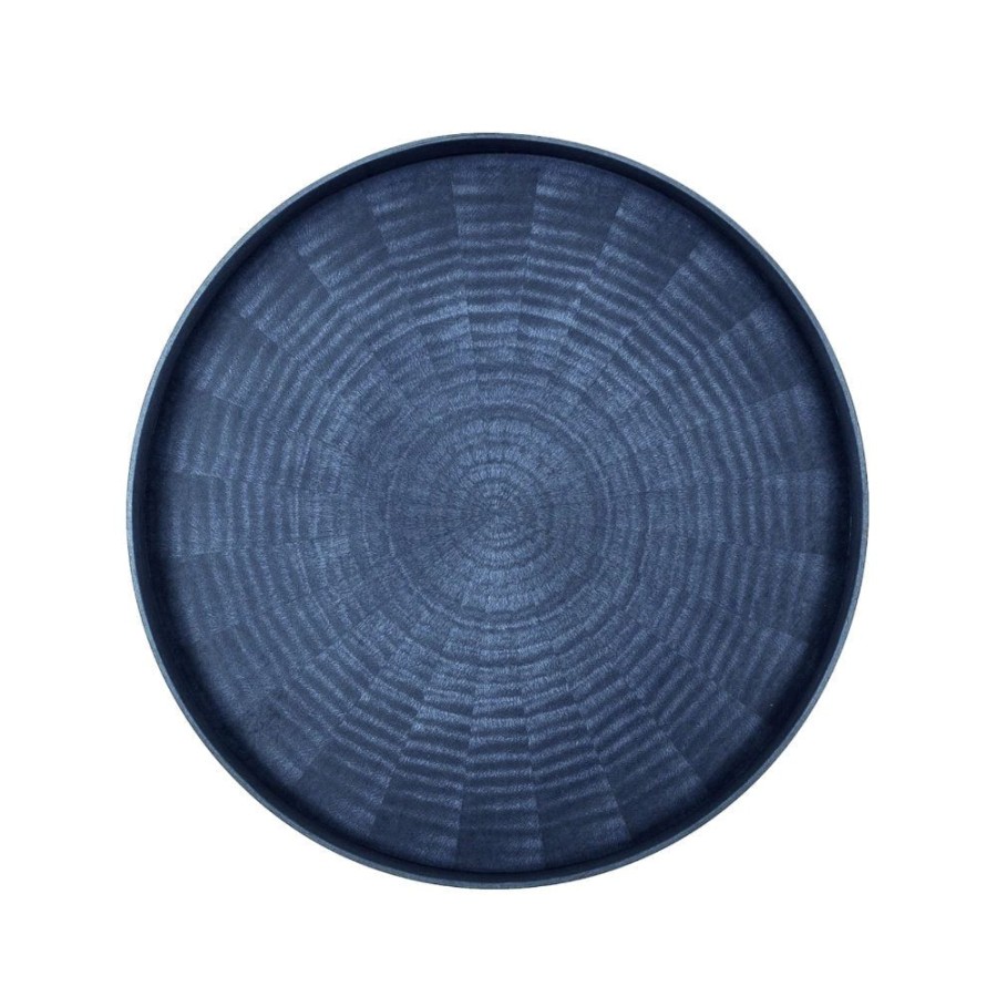 Kitchen & Dining Japan Best | Large Round Rays Tray "Indigo Dyed"