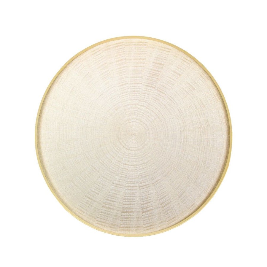 Kitchen & Dining Japan Best | Large Round Rays Tray "White Sycamore"